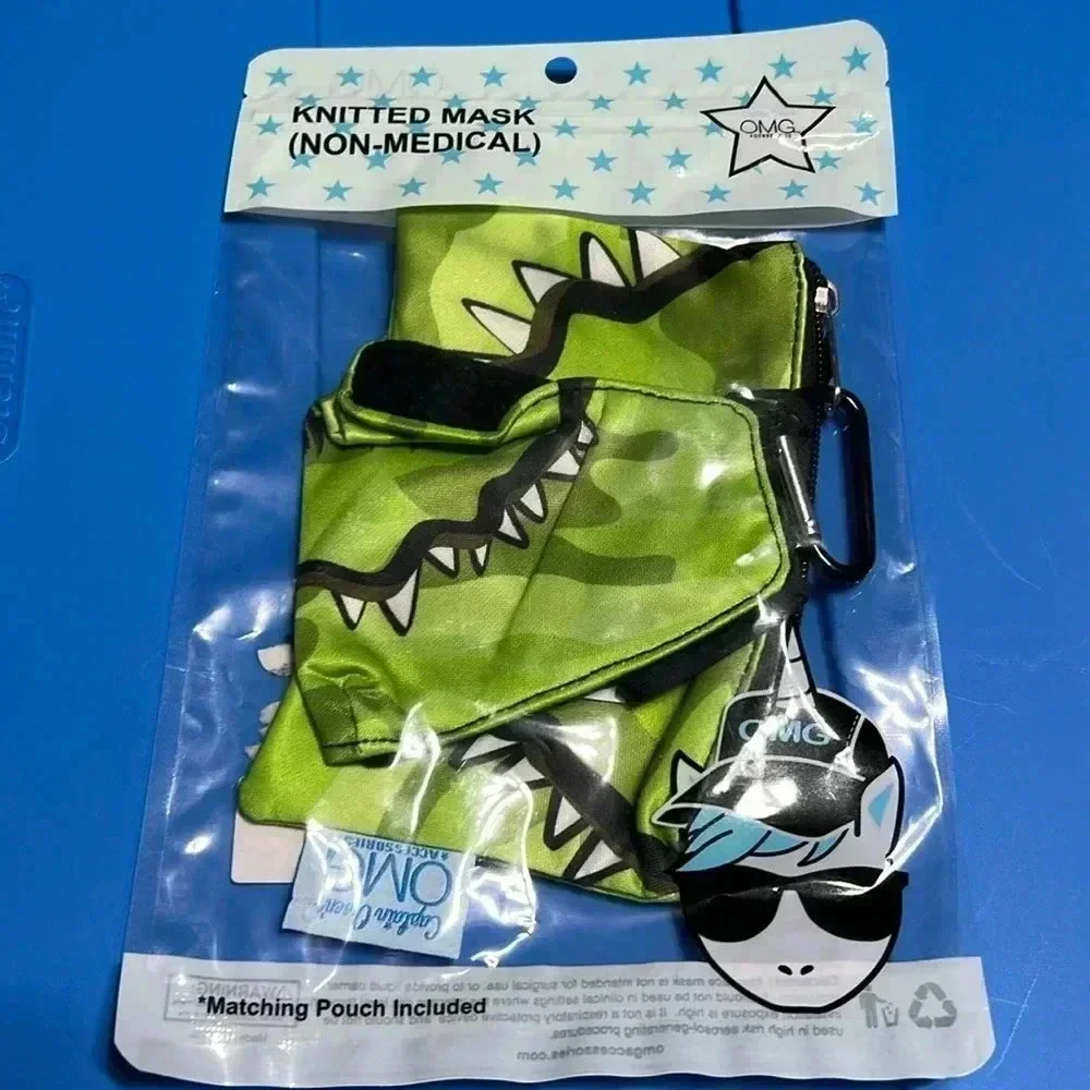 Omg accessories kids‎ dinosaur mouth face mask and pouch